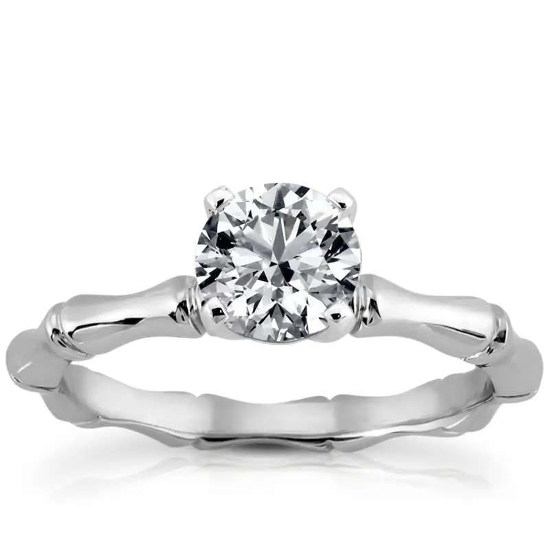 14K white gold Solitaire Diamond Bridal Ring - main view