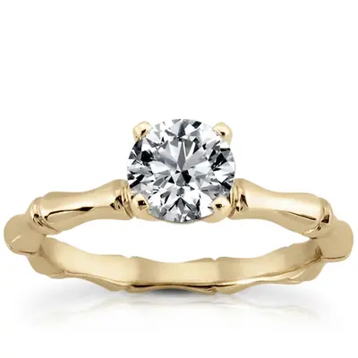14K white gold Solitaire Diamond Bridal Ring - alternate view 4 thumbnail