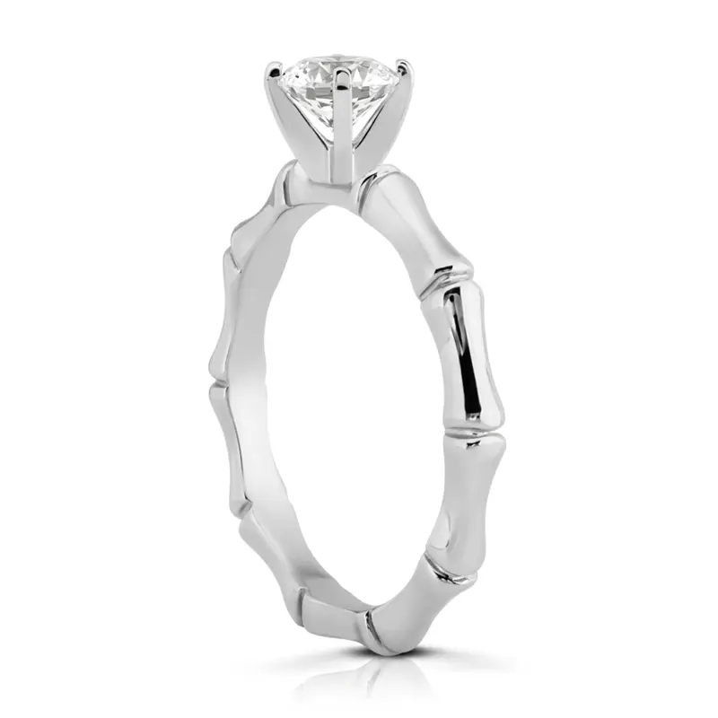 14K white gold Solitaire Diamond Bridal Ring - alternate view 2
