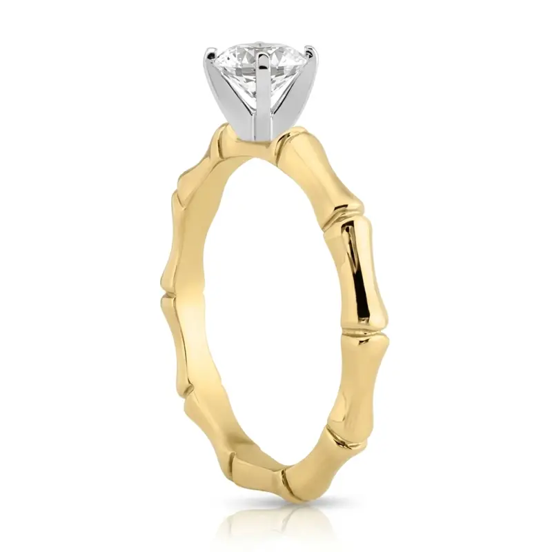 14K white gold Solitaire Diamond Bridal Ring - alternate view 3