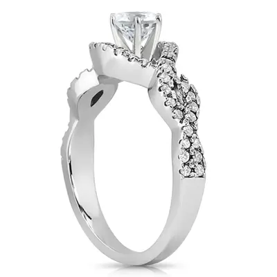 14K white gold Infinity Design Diamond engagement Ring (0.39 ct. tw.) - alternate view 6 thumbnail