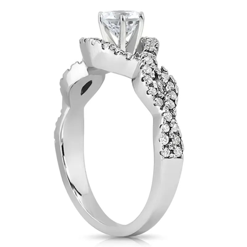 14K white gold Infinity Design Diamond engagement Ring (0.39 ct. tw.) - alternate view 6