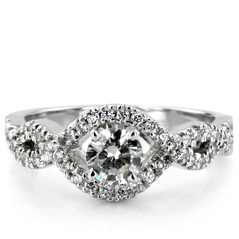 14K white gold Infinity Design Diamond engagement Ring (0.39 ct. tw.) - alternate view 2