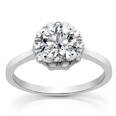 18K yellow gold Halo Style Plain Shank Diamond Engagement Ring (0.20 ct. tw. ) - alternate view 5 thumbnail