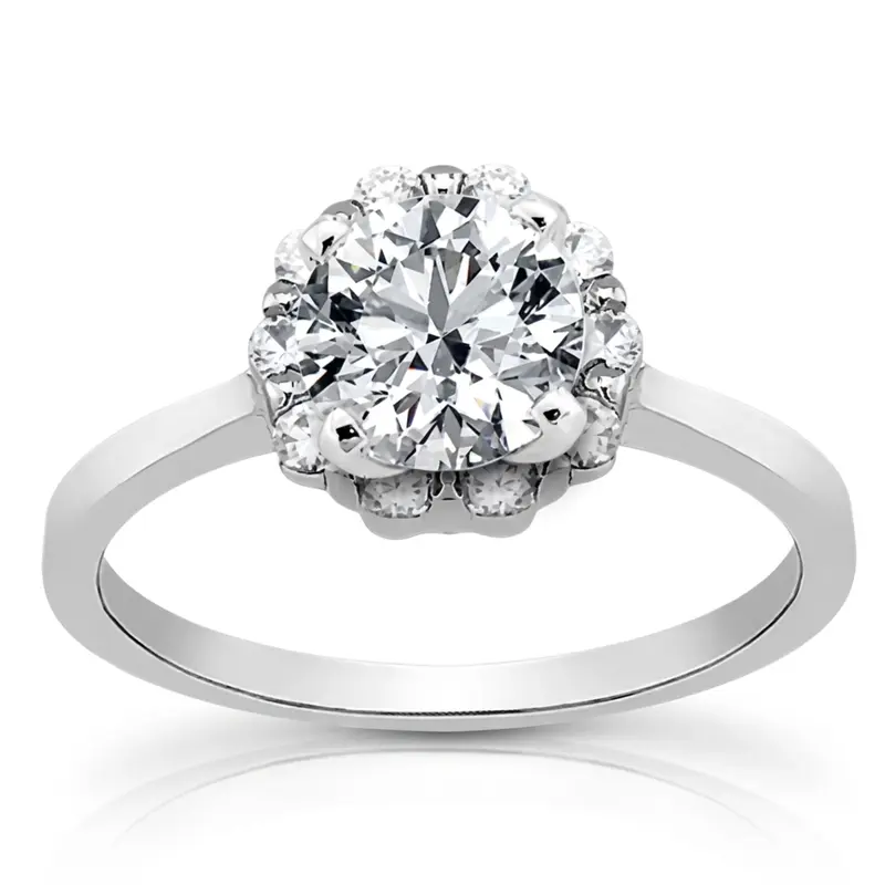 18K yellow gold Halo Style Plain Shank Diamond Engagement Ring (0.20 ct. tw. ) - alternate view 5