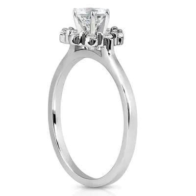 18K yellow gold Halo Style Plain Shank Diamond Engagement Ring (0.20 ct. tw. ) - alternate view 3 thumbnail