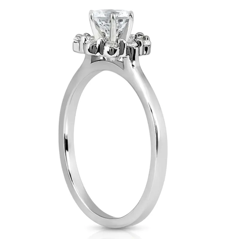 18K yellow gold Halo Style Plain Shank Diamond Engagement Ring (0.20 ct. tw. ) - alternate view 3