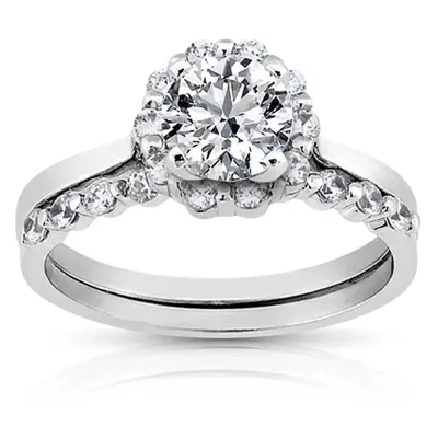 Halo Style Plain Shank Diamond Engagement Ring (0.20 ct. tw. )