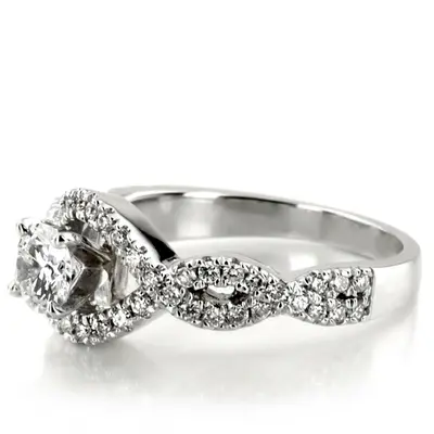 14K white gold Infinity Design Diamond engagement Ring (0.39 ct. tw.) - alternate view 3 thumbnail