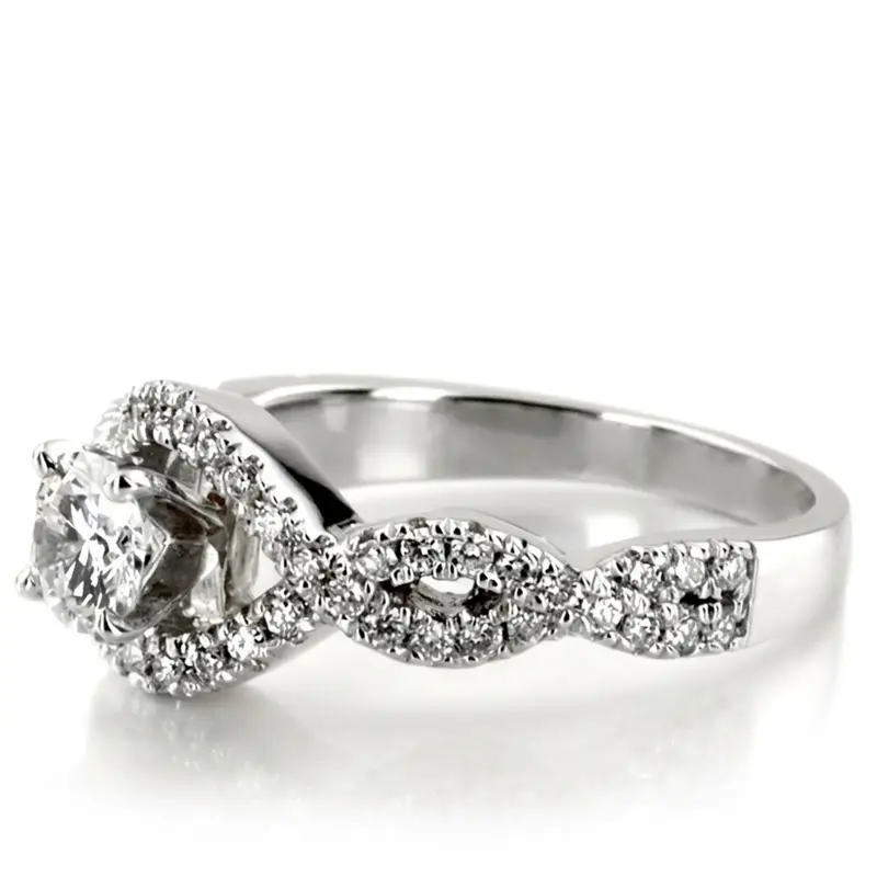 14K white gold Infinity Design Diamond engagement Ring (0.39 ct. tw.) - alternate view 3