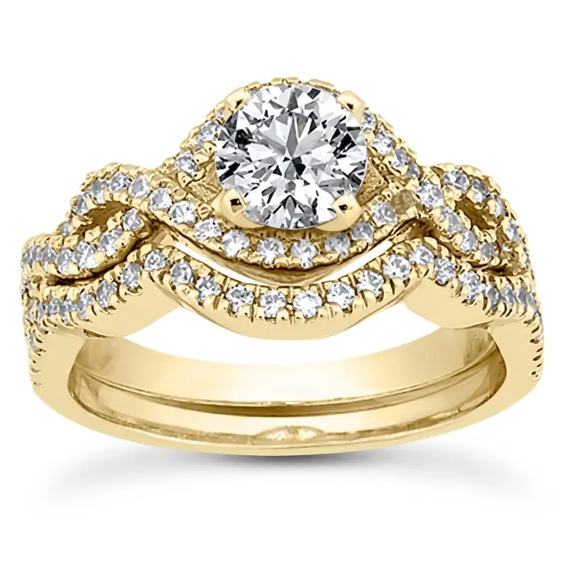 14K white gold Infinity Design Diamond engagement Ring (0.39 ct. tw.) - alternate view 4