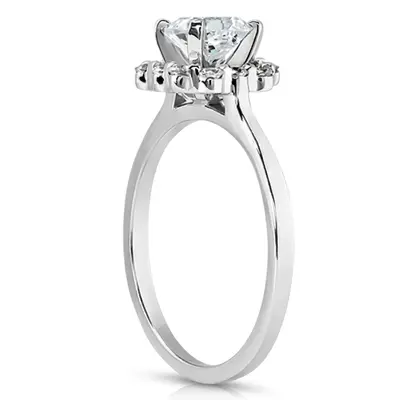 14K white gold Shared Single Prong Halo for Square Center Diamond Engagement Ring (0.24 ct. tw.) - alternate view 4 thumbnail