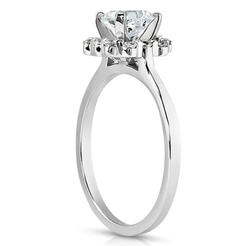 14K white gold Shared Single Prong Halo for Square Center Diamond Engagement Ring (0.24 ct. tw.) - alternate view 4