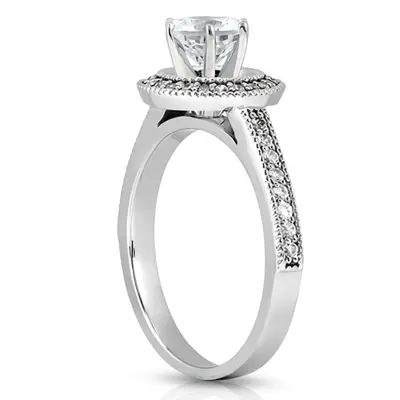 14K white gold Shared Prong Halo Diamond Engagement Ring (0.32 ct. tw.) - alternate view 5 thumbnail