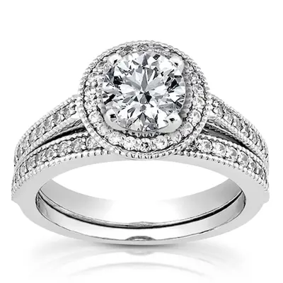 Shared Prong Halo Diamond Engagement Ring (0.32 ct. tw.) - view 1 of 5
