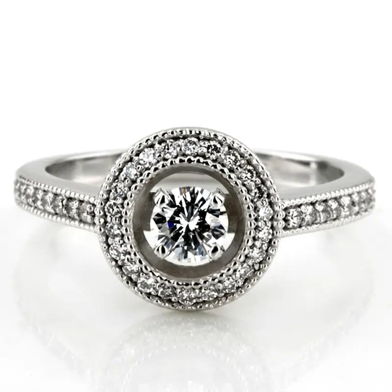 14K white gold Shared Prong Halo Diamond Engagement Ring (0.32 ct. tw.) - alternate view 4