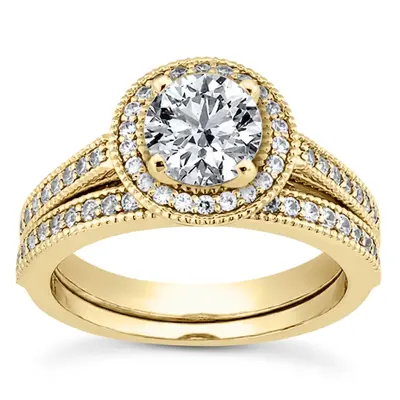 Shared Prong Halo Diamond Engagement Ring (0.32 ct. tw.) - view 2 of 5