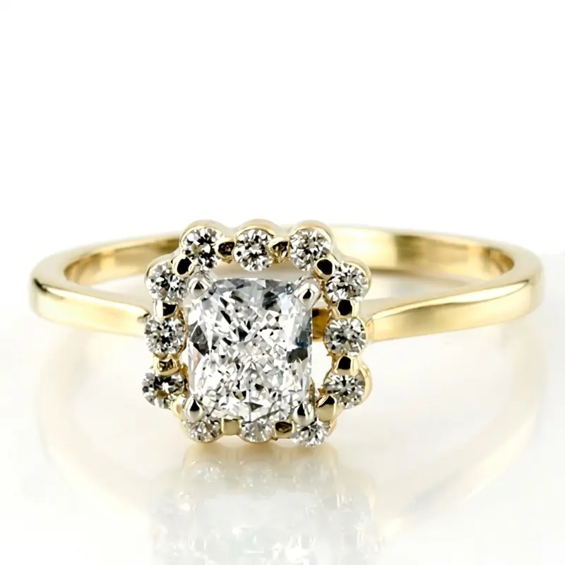 14K white gold Shared Single Prong Halo for Square Center Diamond Engagement Ring (0.24 ct. tw.) - alternate view 2