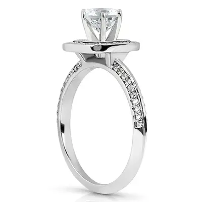 Knife Edge Square Center Halo Diamond Engagement Ring (0.36 ct. tw.) alternate view