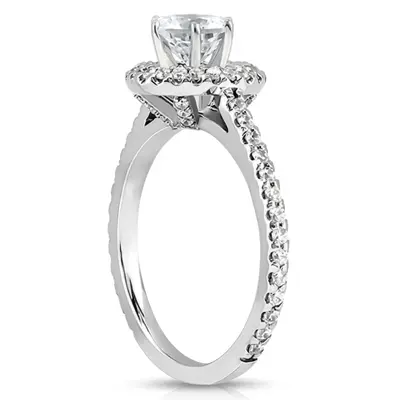 14K white gold Shared Prong Halo Diamond Engagement Ring (0.51 ct. tw.) - alternate view 3 thumbnail