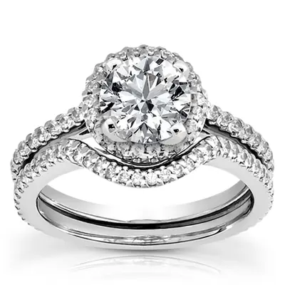 Shared Prong Halo Diamond Engagement Ring (0.51 ct. tw.) - view 1 of 5