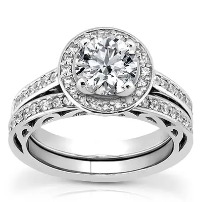 Halo Style Filigree Diamond Engagement Ring (0.31 ct. tw.) - view 1 of 5