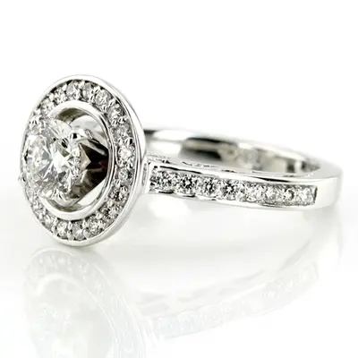14K white gold Halo Style Filigree Diamond Engagement Ring (0.31 ct. tw.) - alternate view 5 thumbnail