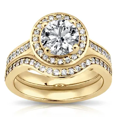 14K white gold Halo Style Hidden Hearts Diamond Engagement Ring ( 0.31 ct. tw. ) - alternate view 3 thumbnail