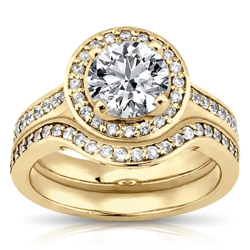 14K white gold Halo Style Hidden Hearts Diamond Engagement Ring ( 0.31 ct. tw. ) - alternate view 3