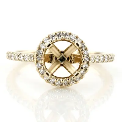 14K white gold Shared Prong Halo Diamond Engagement Ring (0.51 ct. tw.) - alternate view 4 thumbnail