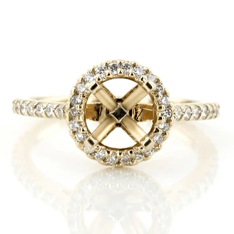 14K white gold Shared Prong Halo Diamond Engagement Ring (0.51 ct. tw.) - alternate view 4
