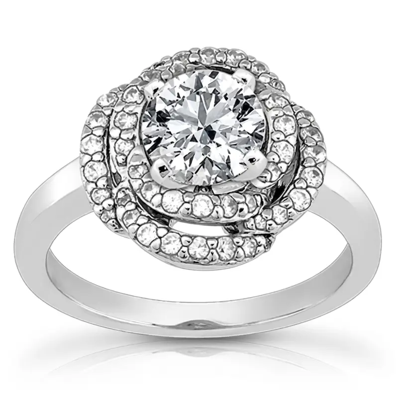 14K white gold Fancy Halo Style Diamond Engagement Ring (0.43 ct. tw.) - alternate view 6