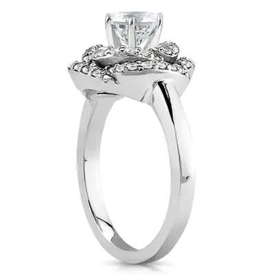 14K white gold Fancy Halo Style Diamond Engagement Ring (0.43 ct. tw.) - alternate view 5 thumbnail