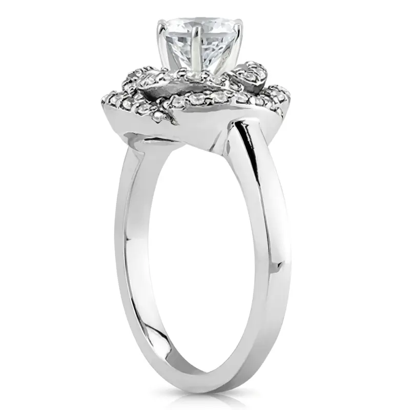 14K white gold Fancy Halo Style Diamond Engagement Ring (0.43 ct. tw.) - alternate view 5