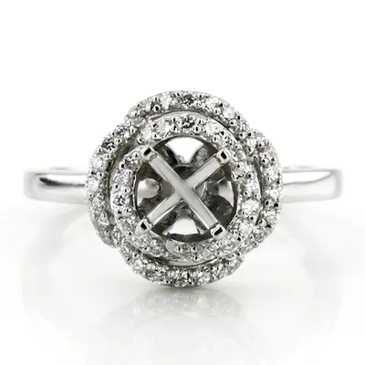 Fancy Halo Style Diamond Engagement Ring (0.43 ct. tw.) alternate view