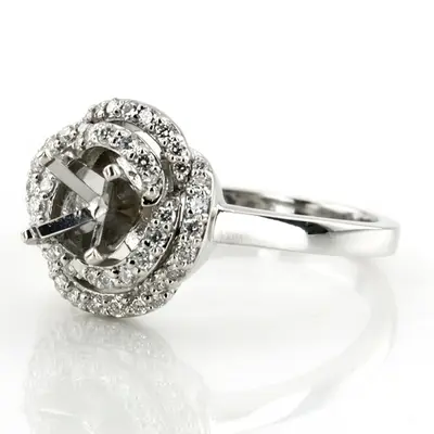 14K white gold Fancy Halo Style Diamond Engagement Ring (0.43 ct. tw.) - alternate view 3 thumbnail