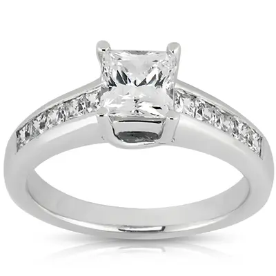 14K white gold 0.80 ct. Diamond Bridal Ring 1 - main view thumbnail