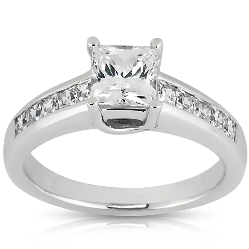 14K white gold 0.80 ct. Diamond Bridal Ring 1 - main view