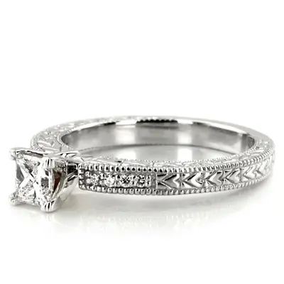 Pave Set Antique Diamond Bridal Ring (0.06 ct. tw.) alternate view