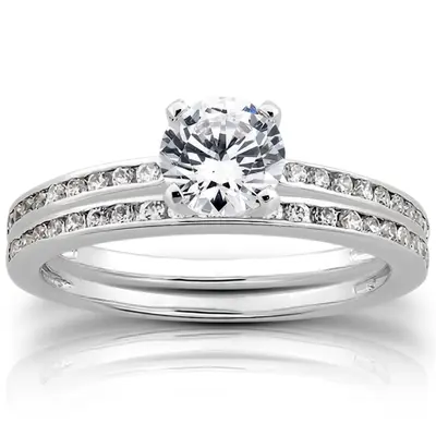 platinum 0.21 ct. Diamond Bridal Ring - alternate view 4 thumbnail