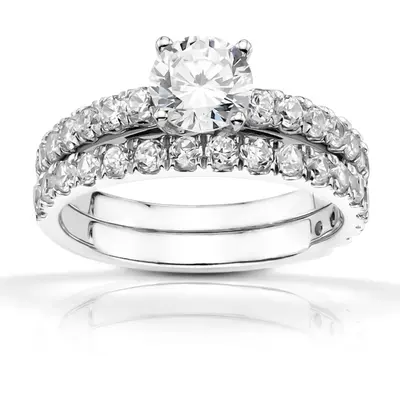 18K white gold Contemporary Pave Set Diamond Stacking Ring (1/2 ct. tw.) - alternate view 5 thumbnail