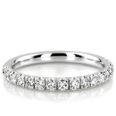14K white gold Micro Pave Set Woman Diamond Ring (1/2 ct. tw.) - main view thumbnail