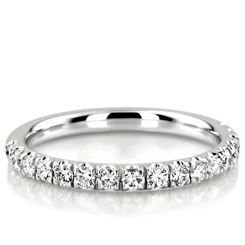 14K white gold Micro Pave Set Woman Diamond Ring (1/2 ct. tw.) - main view