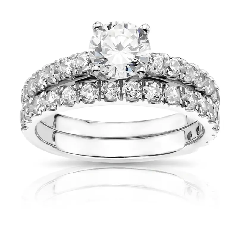 14K white gold Micro Pave Set Woman Diamond Ring (1/2 ct. tw.) - alternate view 3