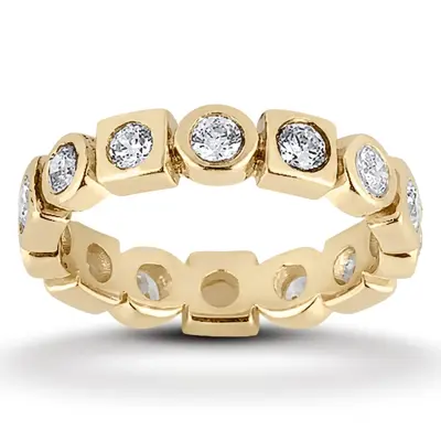 Bezel Set Round Cut Eternity Diamond Wedding Band (0.72ct) - view 2 of 3