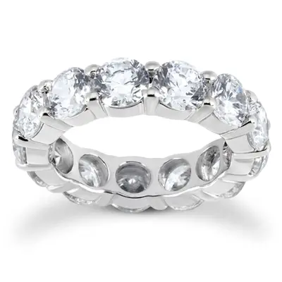 14K white gold Classic Shared Prong Diamond Eternity Band (5.25 ct. tw.) - main view thumbnail