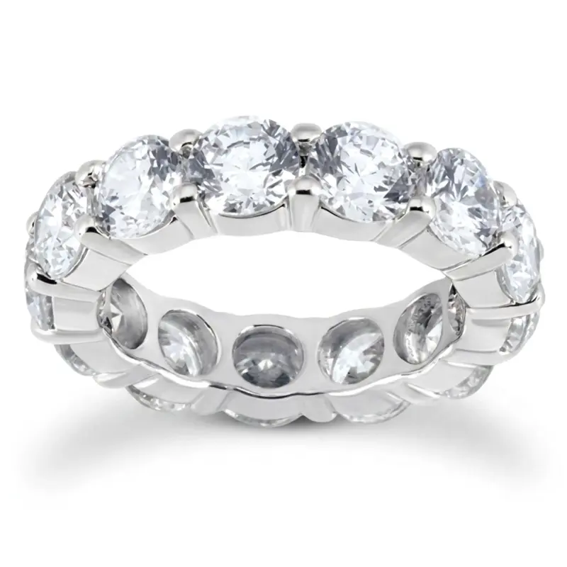 14K white gold Classic Shared Prong Diamond Eternity Band (5.25 ct. tw.) - main view
