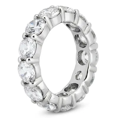 14K white gold Classic Shared Prong Diamond Eternity Band (5.25 ct. tw.) - alternate view 3 thumbnail