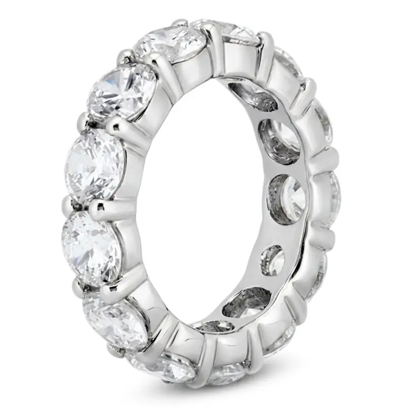 14K white gold Classic Shared Prong Diamond Eternity Band (5.25 ct. tw.) - alternate view 3