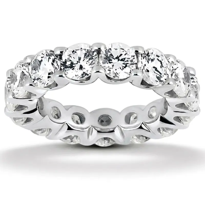 14K white gold 3.40ct Shared-Prong Diamond Eternity Wedding Band - main view